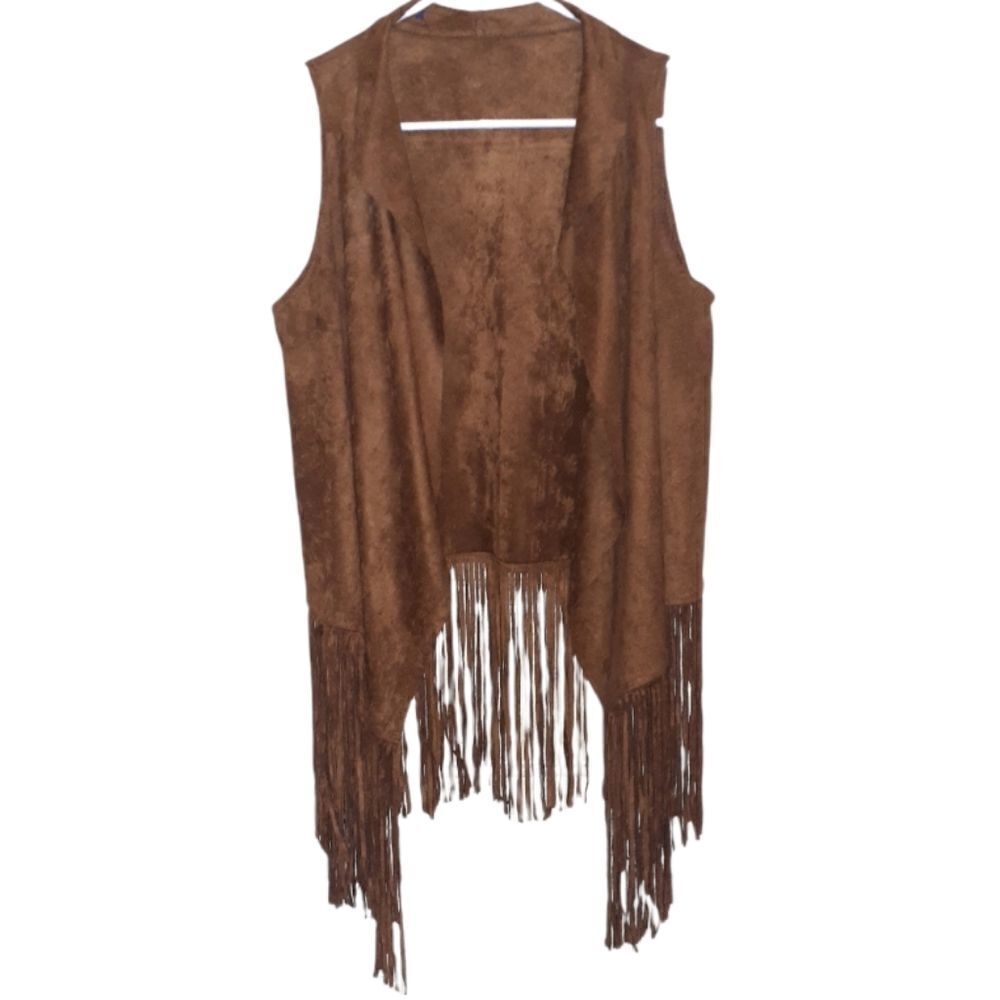 Fringe Vest Brown One Size 100% Polyester
